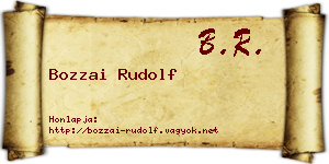 Bozzai Rudolf névjegykártya